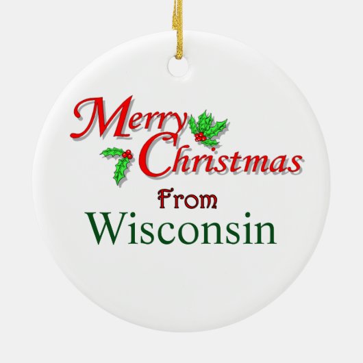 ウィスコンシンのクリスマスツリーのオーナメント セラミックオーナメント (裏面)