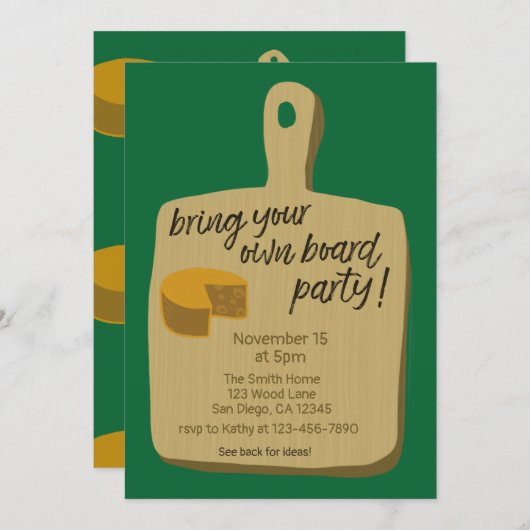 ウィスコンシンのサッカーに自分のボードパーティーをもたらす 招待状 (正面/裏面)