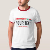 ウィスコンシンのナンバープレート Tシャツ (正面)