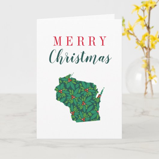 ウィスコンシンのメリークリスマス カード (黄色い花)