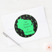 ウィスコンシンのライム病認識度ステッカー ラウンドシール (封筒)