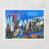 ウィスコンシンのヴィンテージ旅行はがきの挨拶 ポストカード (正面)