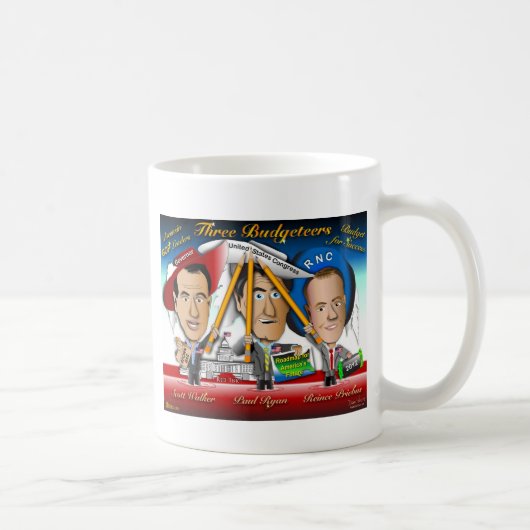 ウィスコンシンの予算三名 コーヒーマグカップ (右)