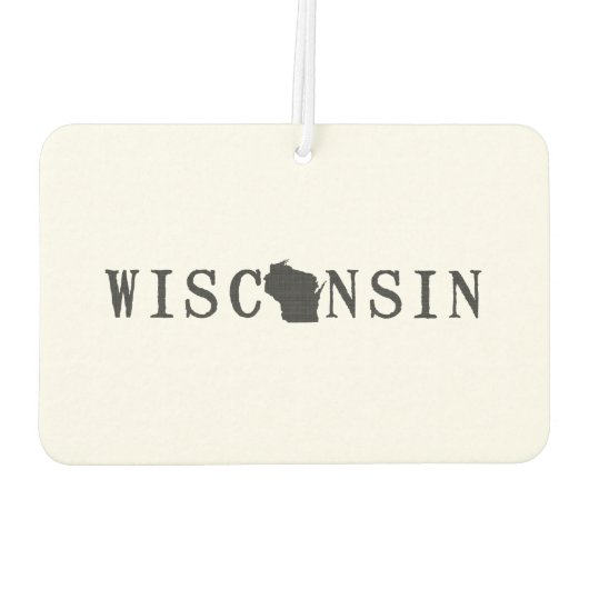 ウィスコンシンの名前(州の形をした文字) カーエアーフレッシュナー (裏面)