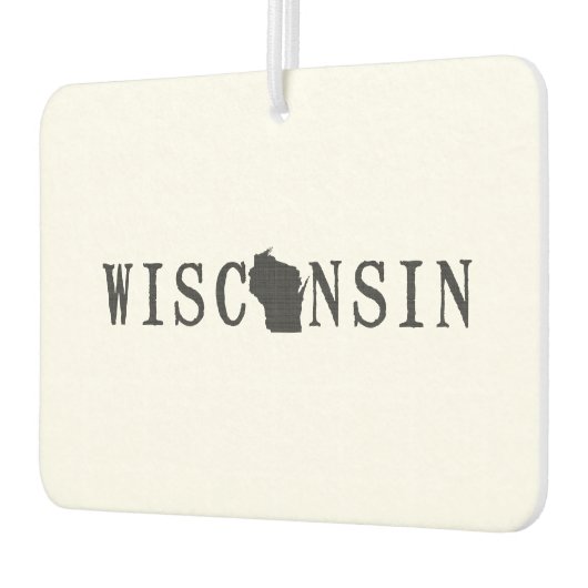 ウィスコンシンの名前(州の形をした文字) カーエアーフレッシュナー (左)