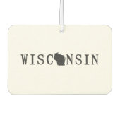 ウィスコンシンの名前(州の形をした文字) カーエアーフレッシュナー (正面)