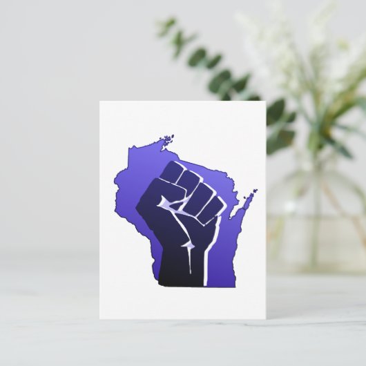 ウィスコンシンの団結の握りこぶし ポストカード (スタンド正面)