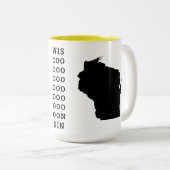 ウィスコンシンの国家および細長いO ツートーンマグカップ (正面右)