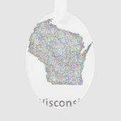 ウィスコンシンの地図 オーナメント (裏面)