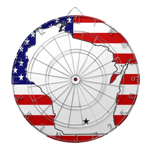 ウィスコンシンの地図 ダーツボード (正面)