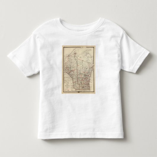 ウィスコンシンの地図 トドラーTシャツ (正面)