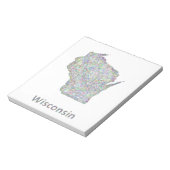 ウィスコンシンの地図 ノートパッド (回転)
