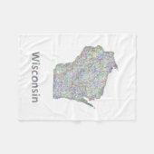 ウィスコンシンの地図 フリースブランケット (正面(横))