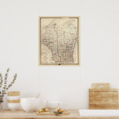 ウィスコンシンの地図 ポスター (キッチン)