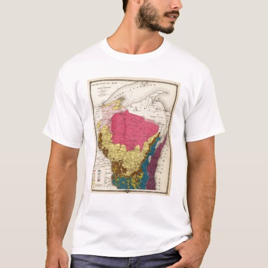 ウィスコンシンの地質地図 Tシャツ (正面)
