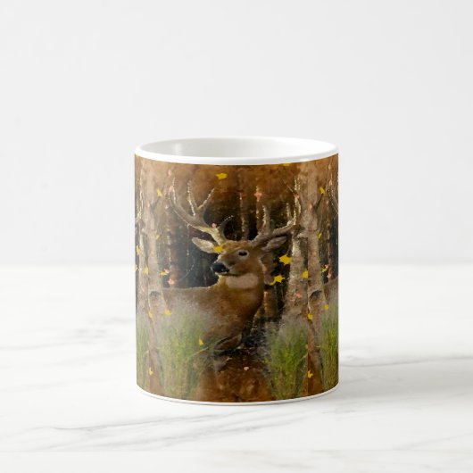 ウィスコンシンの大金のオジロ鹿シカの署名のマグ モーフィングマグカップ (中央)