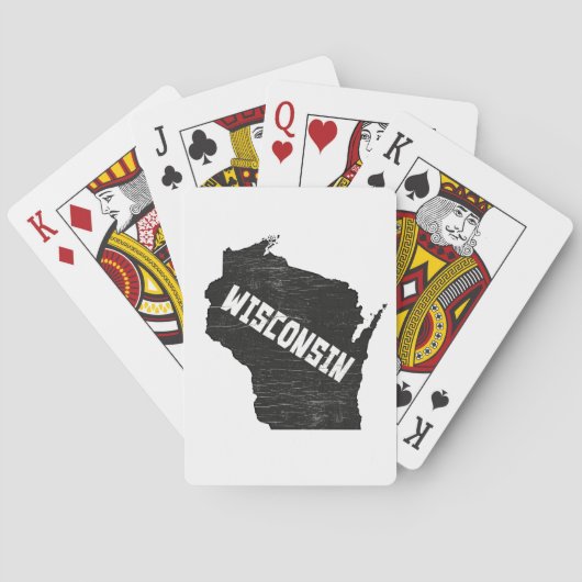 ウィスコンシンの家のヴィンテージの動揺してな地図のシルエット トランプ (裏面)