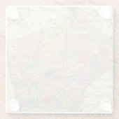 ウィスコンシンの州の地図 ガラスコースター (裏面)