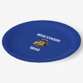 ウィスコンシンの州の旗のデザイン ペーパープレート (アングル)