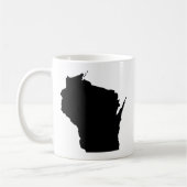 ウィスコンシンの州の輪郭 コーヒーマグカップ (左)