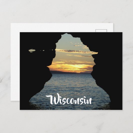 ウィスコンシンの日没の洞窟の使徒の島 ポストカード (正面/裏面)