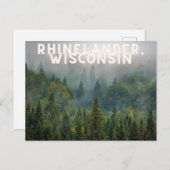ウィスコンシンの森を北に向かうリンネランダー ポストカード (正面/裏面)