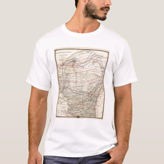 ウィスコンシンの気候学上の地図 Tシャツ (正面)