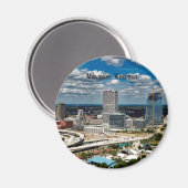 ウィスコンシンの町並み、ミルウォーキー マグネット (正面/裏面)