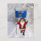 ウィスコンシンの看板を持つサンタクロース シーズンポストカード (正面)
