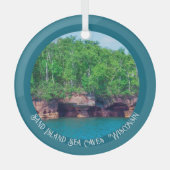 ウィスコンシンの砂島海洞窟 ガラスオーナメント (正面)