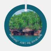 ウィスコンシンの砂島海洞窟 ガラスオーナメント (裏面)