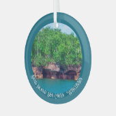 ウィスコンシンの砂島海洞窟 ガラスオーナメント (正面左)