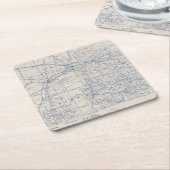 ウィスコンシンの自転車の道路図2 スクエアペーパーコースター (アングル)