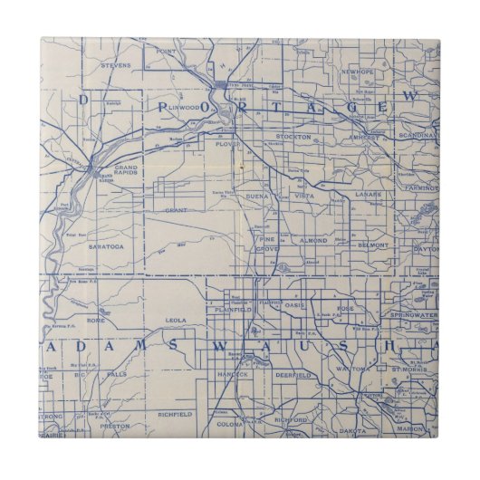 ウィスコンシンの自転車の道路図2 タイル (正面)