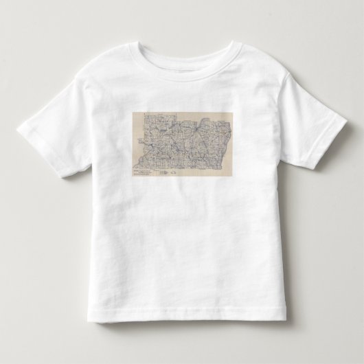 ウィスコンシンの自転車の道路図4 トドラーTシャツ (正面)