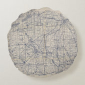 ウィスコンシンの自転車の道路図4 ラウンドクッション (裏面)