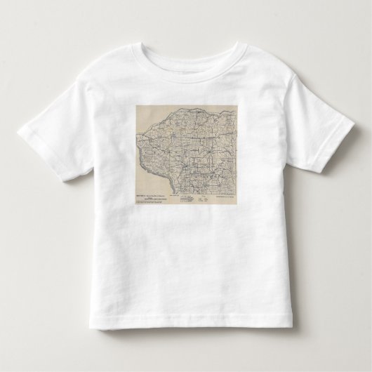 ウィスコンシンの自転車の道路図8 トドラーTシャツ (正面)