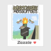 ウィスコンシンの蚊の漫画 – ティキによるキャンプ シール (シート)