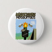 ウィスコンシンの蚊の漫画 – ティキによるキャンプ 缶バッジ (正面)