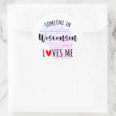 ウィスコンシンの誰かが私を愛しクラシックているラウンドスティック ラウンドシール (バッグ)