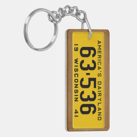 ウィスコンシンの1941年のヴィンテージのナンバープレートKeychain キーホルダー (正面左)