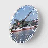 ウィスコンシンの2つの川 ラウンド壁時計 (傾斜)