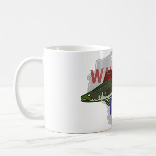 ウィスコンシンのWalleyeの漁師のマグ コーヒーマグカップ (左)