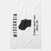 ウィスコンシンは臭いを私達の酪農場の空気来ます キッチンタオル (縦)