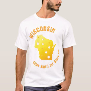 ウィスコンシンは臭いを私達の酪農場の空気来ます Tシャツ