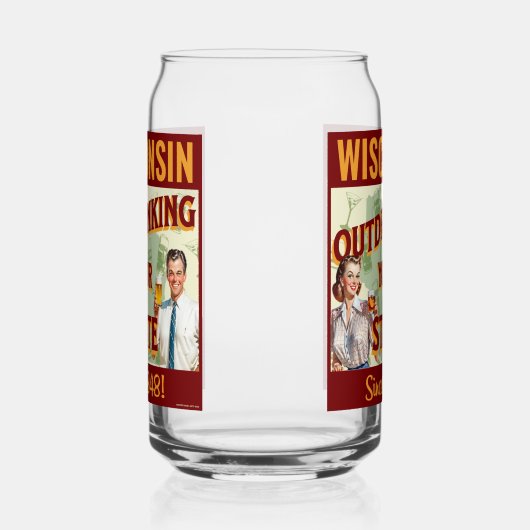 ウィスコンシンは1848年以来あなたの州を飲み干す ガラス缶 (左)