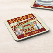 ウィスコンシンは1848年以来あなたの州を飲み干す コースター (左側)