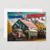 ウィスコンシンへようこそ、ポストクロッシング用はがき ポストカード (正面/裏面)