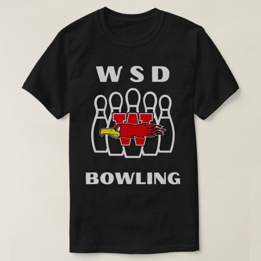 ウィスコンシンろう消防学校ボーリング Tシャツ (デザイン正面)