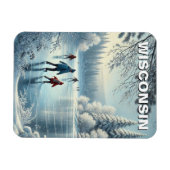 ウィスコンシンアイススケートで滑る マグネット (横)